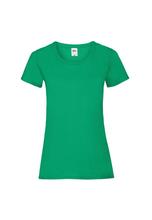 FRUIT OF THE LOOM - Koszulka Damska Valueweight. Kolor: zielony. Sport: turystyka piesza