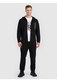 4f - 4F Spodnie dresowe męskie - czarne XL. Kolor: czarny. Materiał: dresówka