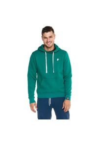 LEONE 1947 APPAREL - Męska bluza z kapturem Leone, miękka basic. Typ kołnierza: kaptur. Kolor: zielony. Materiał: tkanina. Sport: fitness