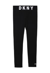 DKNY - Dkny - Legginsy dziecięce. Kolor: czarny. Materiał: bawełna, dzianina, elastan. Wzór: gładki #1