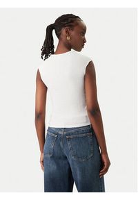 Tommy Jeans Top Smock Seersucker DW0DW22220 Biały Slim Fit. Kolor: biały. Materiał: syntetyk #4