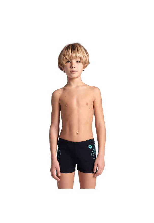 Kąpielówki chłopięce bokserki treningowe basen Arena Reflecting. Kolor: czarny, wielokolorowy, zielony