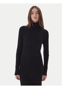 Kontatto Sukienka dzianinowa 3M0853C Czarny Regular Fit. Kolor: czarny. Materiał: syntetyk, wiskoza #4