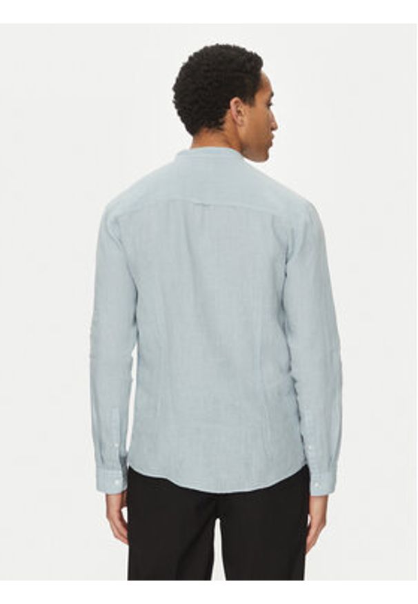 Hugo - HUGO Koszula Elvory 50490740 Błękitny Slim Fit. Kolor: niebieski. Materiał: len