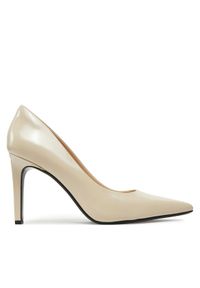 Calvin Klein Szpilki Heel Pump 90 - Brush L HW0HW02263 Beżowy. Kolor: beżowy. Materiał: skóra. Obcas: na szpilce