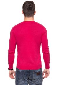 Wrangler - MĘSKI SWETER WRANGLER CREW KNIT BRIGHT ROSE W85672PVC. Kolor: różowy #3