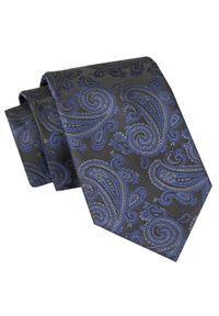 Męski Krawat Angelo di Monti - Paisley, Ciemna Kolorystyka. Kolor: niebieski. Materiał: tkanina. Wzór: paisley. Styl: wizytowy, elegancki
