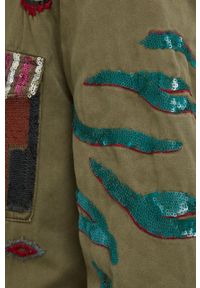 Desigual Parka 21WWEN03 damska kolor zielony przejściowa. Kolor: zielony. Materiał: bawełna, materiał #3