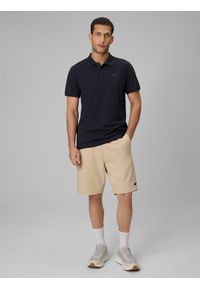 4f - 4F Koszulka polo regular męska - granatowa XL. Okazja: na co dzień. Typ kołnierza: polo. Kolor: niebieski. Materiał: dzianina, materiał, bawełna, jeans. Styl: casual, klasyczny #2