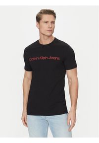 Calvin Klein Jeans T-Shirt J30J322552 Czarny Slim Fit. Kolor: czarny. Materiał: bawełna