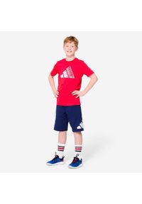 Adidas - Koszulka dziecięca ADIDAS. Kolor: czerwony. Materiał: włókno, bawełna