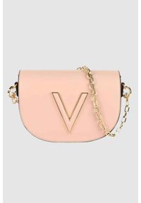 Valentino by Mario Valentino - VALENTINO Różowa torebka Coney Flap Bag. Kolor: różowy. Wzór: paski
