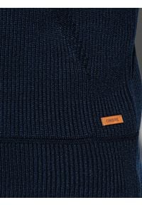 Ombre Clothing - Sweter męski E181 - granatowy - M. Kolor: niebieski. Materiał: akryl #3