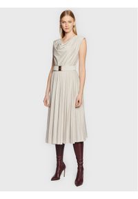 Rinascimento Sukienka koktajlowa CFC0110651003 Beżowy Regular Fit. Kolor: beżowy. Materiał: wiskoza. Styl: wizytowy #1