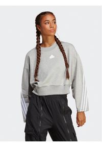 Adidas - adidas Bluza Future Icons 3-Stripes Sweatshirt IB8496 Szary Loose Fit. Kolor: szary. Materiał: bawełna #1