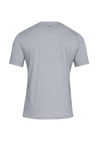 Koszulka treningowa męska Under Armour Boxed. Kolor: szary. Materiał: poliester, bawełna. Sport: piłka nożna