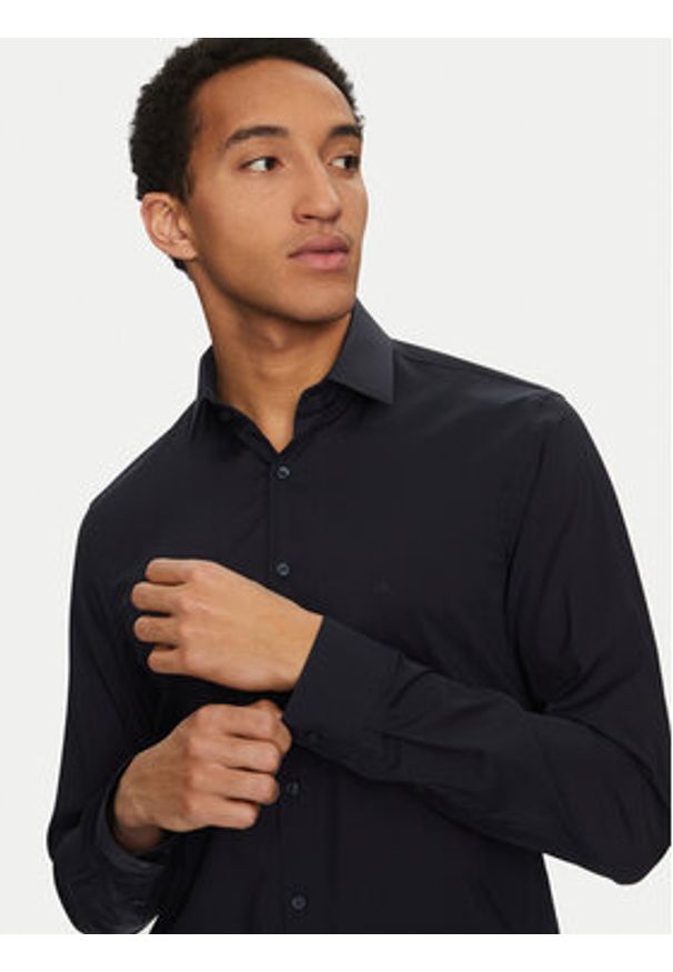 Calvin Klein Koszula K10K114356 Granatowy Regular Fit. Kolor: niebieski. Materiał: lyocell