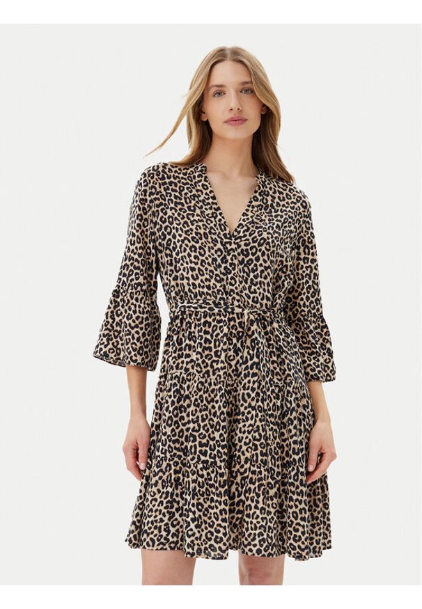 Vero Moda Sukienka codzienna Melba 10329936 Brązowy Loose Fit. Okazja: na co dzień. Kolor: brązowy. Materiał: wiskoza. Typ sukienki: proste. Styl: casual