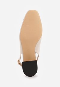 Born2be - Beżowe Czółenka VICES na Ozdobnym Słupku z Odkrytą Piętą Sanegea. Okazja: na wesele, do pracy, na co dzień, na ślub cywilny. Zapięcie: pasek. Kolor: beżowy. Materiał: jeans. Obcas: na słupku. Styl: casual, klasyczny, elegancki #7