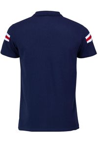 PSG - Paris Saint-Germain polo męskie. Typ kołnierza: polo. Kolor: niebieski. Styl: elegancki