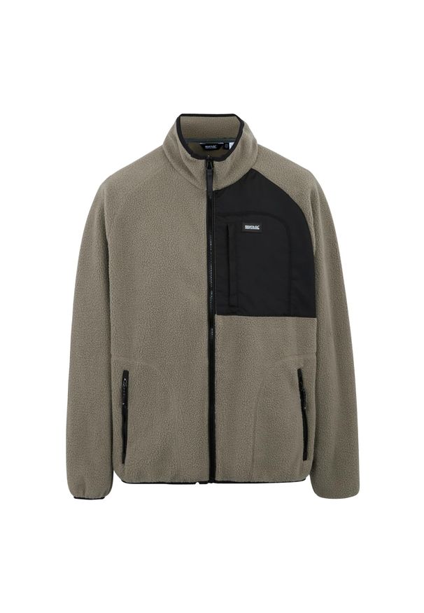 Regatta - Bluza Polarowa Męska Borg Frankie. Kolor: beżowy. Materiał: polar. Sezon: zima. Styl: sportowy. Sport: turystyka piesza