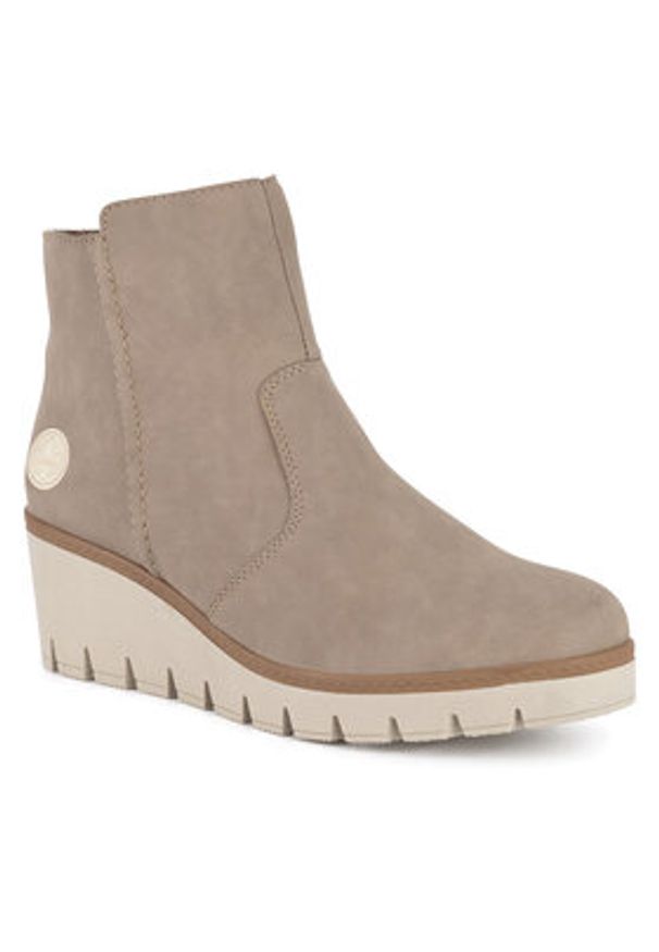 Rieker Botki Y5065-64 Beżowy. Kolor: beżowy. Materiał: materiał