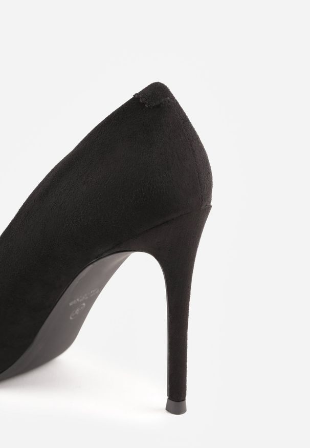Renee - Czarne Szpilki VICES z Imitacji Zamszu w Klasycznym Stylu Alaria. Nosek buta: szpiczasty. Kolor: czarny. Materiał: zamsz. Obcas: na szpilce. Styl: klasyczny