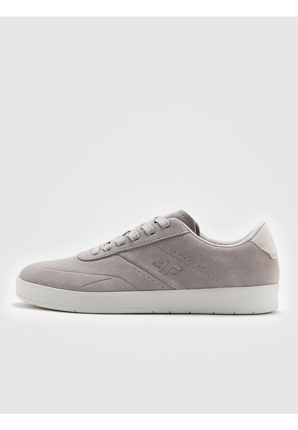 4f - 4F Buty lifestyle sneakersy OAK skórzane damskie - szare 36. Okazja: na co dzień. Kolor: szary. Materiał: skóra. Szerokość cholewki: normalna