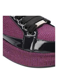 GOE - Fioletowe Sneakersy Goe Modne Obuwie Damskie. Okazja: na co dzień, na spacer. Kolor: fioletowy. Materiał: lakier, materiał. Szerokość cholewki: normalna. Wzór: aplikacja. Sport: turystyka piesza #4
