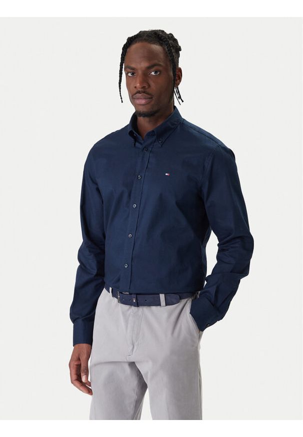 TOMMY HILFIGER - Tommy Hilfiger Koszula MW0MW40529 Granatowy Regular Fit. Kolor: niebieski. Materiał: bawełna
