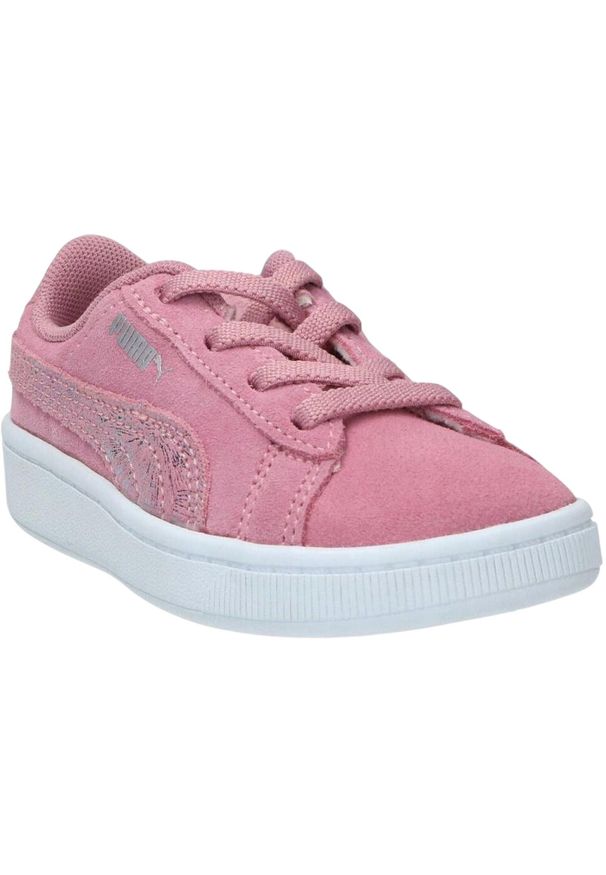 Puma - Dziecięce/niemowlęce Buty Sportowe Vikky Z Ekologicznej Skóry. Kolor: różowy. Model: Puma Vikky. Sport: turystyka piesza