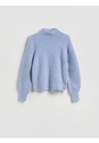 Reserved - Sweter z wełną z alpaki - jasnoniebieski. Kolor: niebieski. Materiał: wełna #1