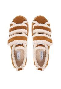 Inuikii Sneakersy Shearling Low Velcro 1001.001.0231 Brązowy. Kolor: brązowy. Materiał: zamsz, skóra