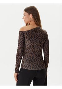 Guess Bluzka W5BP08 K1492 Brązowy Slim Fit. Kolor: brązowy. Materiał: syntetyk #5