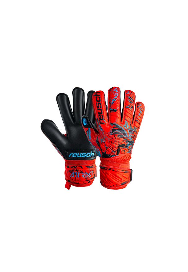Reusch - Rękawice bramkarskie dziecięce REUSCH Attrakt Silver Roll Finger. Kolor: niebieski, czerwony, wielokolorowy. Sport: piłka nożna