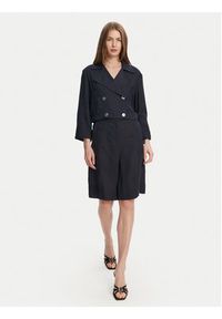 Marella Bermudy Pireo 2513141044 Granatowy Relaxed Fit. Kolor: niebieski. Materiał: len #5