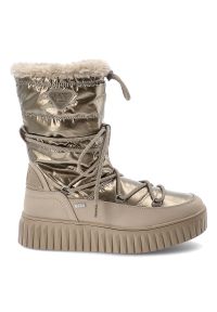 Śniegowce damskie Marco Tozzi, ocieplane futerkiem na grubej platformie z tworzywa, beżowe, 2-26413-45-344. Okazja: na spacer. Zapięcie: sznurówki. Kolor: beżowy. Szerokość cholewki: normalna. Wysokość cholewki: przed kolano. Materiał: futro. Sezon: zima. Obcas: na platformie. Styl: elegancki #2