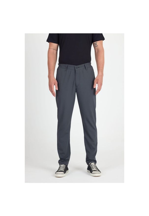 WOOLONA - Spodnie Chino Męskie Merino - Smart & Flex. Kolor: szary. Sport: turystyka piesza
