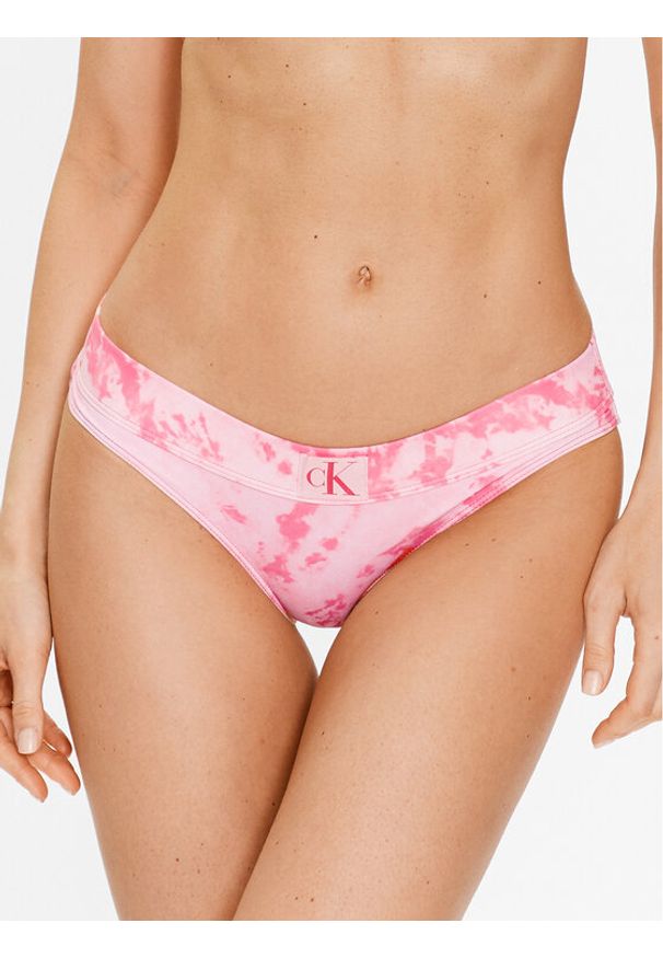 Calvin Klein Swimwear Dół od bikini KW0KW02124 Różowy. Kolor: różowy. Materiał: syntetyk