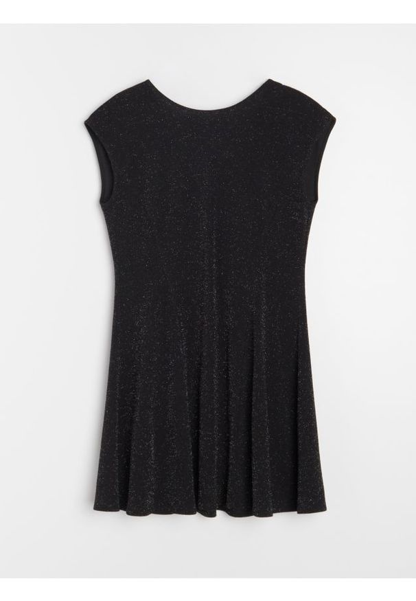 Sinsay - Sukienka mini z połyskiem - czarny. Kolor: czarny. Długość: mini