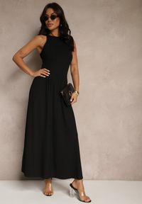 Renee - Czarna Rozkloszowana Sukienka z Bawełny z Kieszeniami Lirevane. Okazja: na co dzień. Kolor: czarny. Materiał: bawełna. Styl: klasyczny, elegancki, casual #2