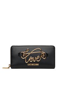 Love Moschino - LOVE MOSCHINO Duży Portfel Damski JC5733PP0MKG0000 Czarny. Kolor: czarny. Materiał: skóra