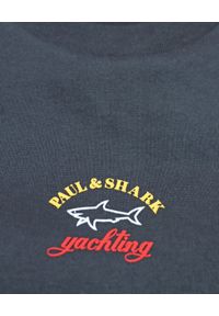 PAUL & SHARK - Granatowa bluza z logo. Kolor: niebieski. Materiał: jeans, bawełna. Długość rękawa: długi rękaw. Długość: długie. Wzór: kolorowy. Styl: klasyczny #4