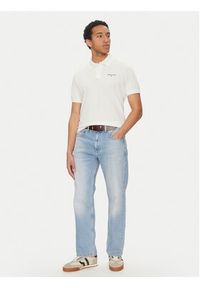 Tommy Jeans Polo Linear DM0DM20914 Biały Regular Fit. Typ kołnierza: polo. Kolor: biały. Materiał: bawełna