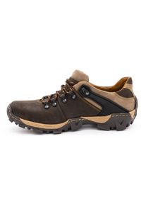 KENT Męskie buty trekkingowe 116 ciemny brąz brązowe. Okazja: na co dzień. Zapięcie: pasek. Kolor: brązowy. Materiał: jeans, skóra. Wzór: paski. Sezon: lato, jesień, wiosna #5