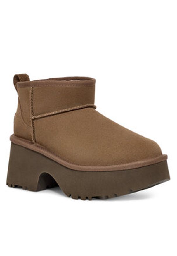 Ugg Śniegowce W Classic Ultra Mini Heights 1158311 Zielony. Kolor: zielony. Materiał: skóra, zamsz