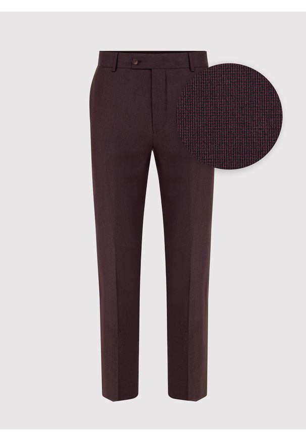 Pako Lorente - PAKO LORENTE – Spodnie garniturowe w kolorze burgundowym. Kolor: czerwony. Materiał: poliester, elastan, wiskoza. Styl: elegancki