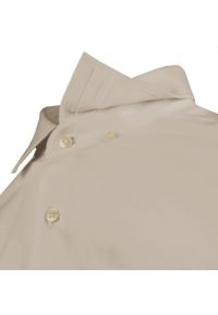 Delikatnie Taliowana Elegancka Koszula Męska - Victorio - Kolor Kawy z Mlekiem. Kolor: brązowy, wielokolorowy, beżowy. Materiał: bawełna, elastan, poliester. Styl: elegancki #3