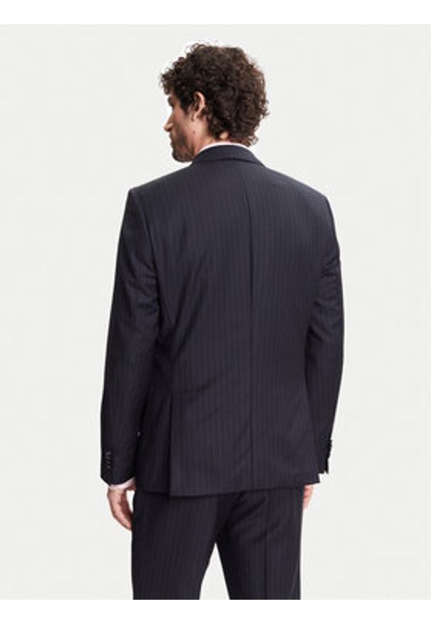 BOSS Garnitur H-Huge 50546121 Granatowy Slim Fit. Kolor: niebieski. Materiał: wełna