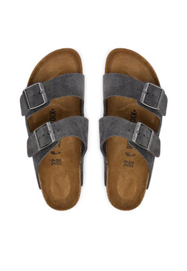 Birkenstock Klapki Arizona 1031625 Szary. Kolor: szary. Materiał: skóra, zamsz
